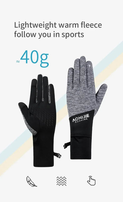 AONIJIE M61-Guantes para trail running con orificio para el reloj